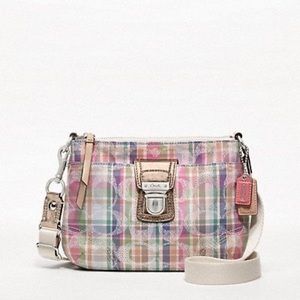 COACH Authentic Poppy Madras Swingpack Crossbody